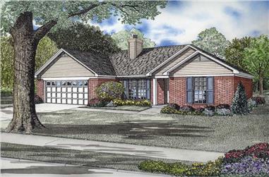 3-Bedroom, 1295 Sq Ft Ranch House Plan - 153-1725 - Front Exterior