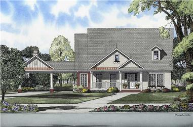 3-Bedroom, 1966 Sq Ft Colonial House Plan - 153-1735 - Front Exterior