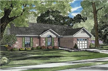 3-Bedroom, 1203 Sq Ft Country Home Plan - 153-1741 - Main Exterior