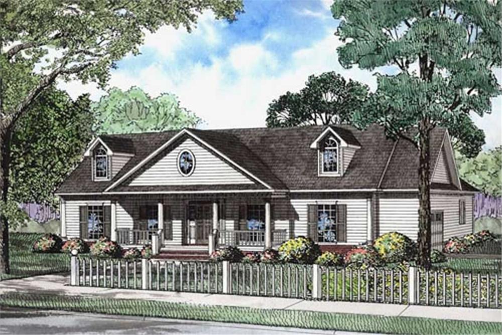 Front elevation of Ranch home (ThePlanCollection: House Plan #153-1765)