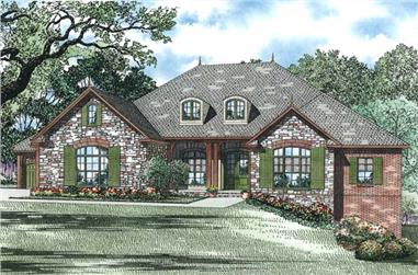 4-Bedroom, 3978 Sq Ft Country Home Plan - 153-1809 - Main Exterior