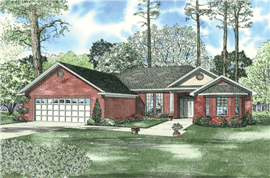 3-Bedroom, 2181 Sq Ft Ranch House Plan - 153-1823 - Front Exterior