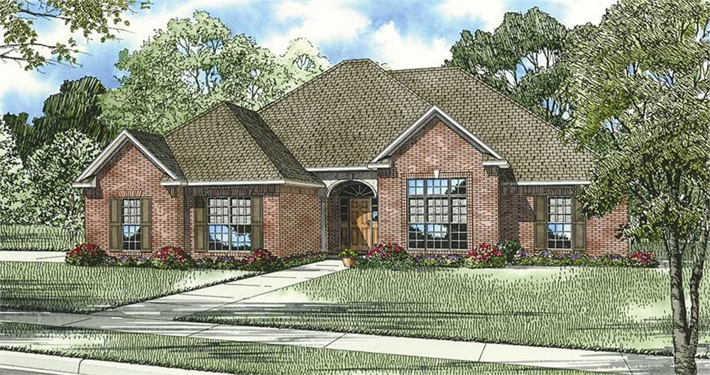 Front elevation of Ranch home (ThePlanCollection: House Plan #153-1826)
