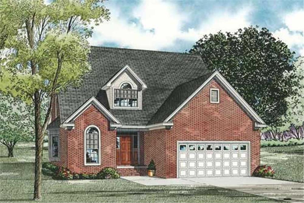 Front elevation of 1 1/2 Story home (ThePlanCollection: House Plan #153-1829)