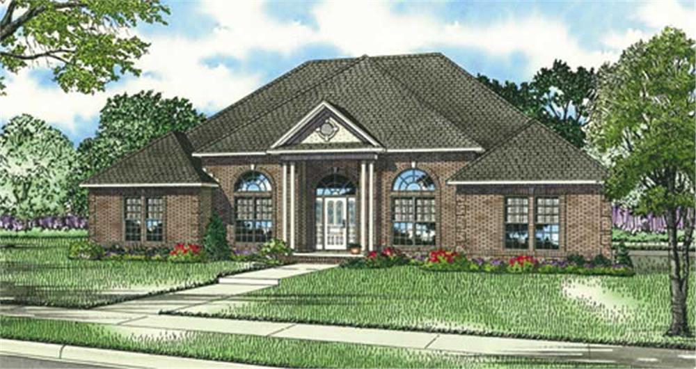 Front elevation of Traditional home (ThePlanCollection: House Plan #153-1839)