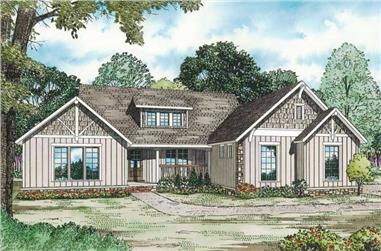 4-Bedroom, 3016 Sq Ft Country House Plan - 153-1855 - Front Exterior