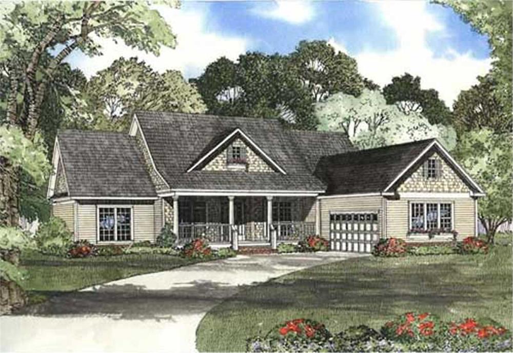 Front elevation of Country home (ThePlanCollection: House Plan #153-1896)