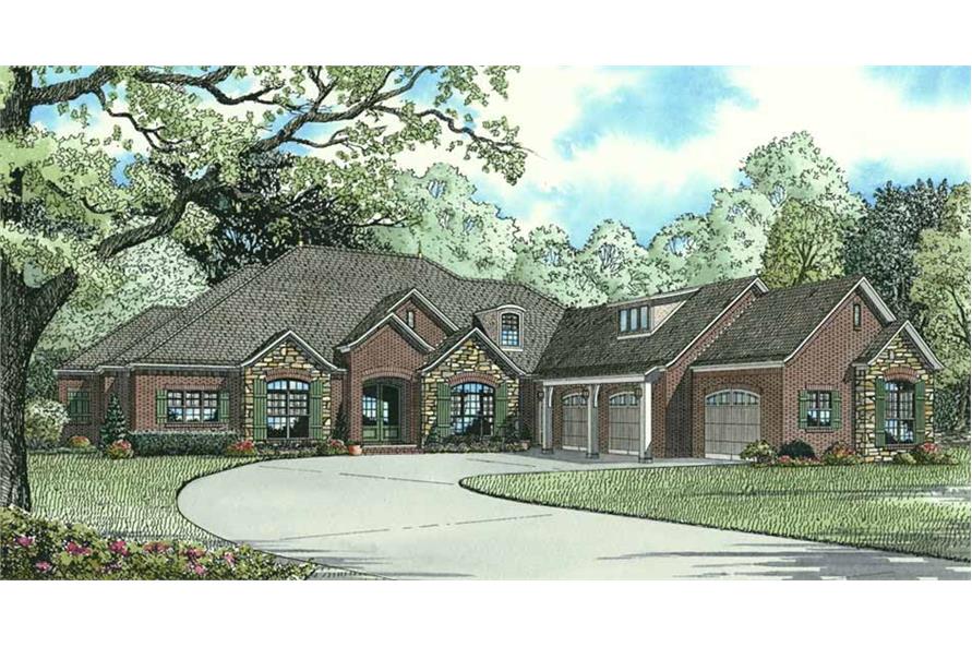 Front View of this 3-Bedroom, 4121 Sq Ft Plan - 153-1897