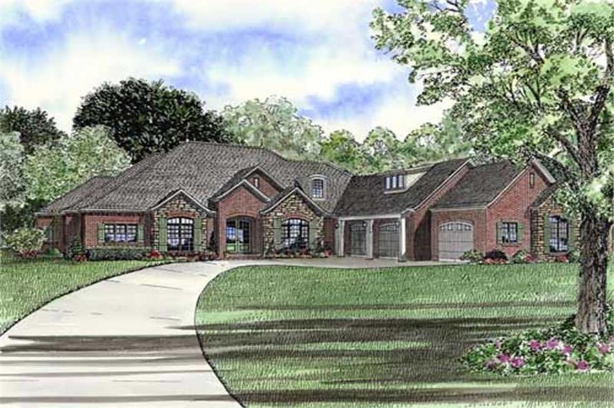 Front view of this 3-Bedroom, 4121 Sq Ft Plan - 153-1897