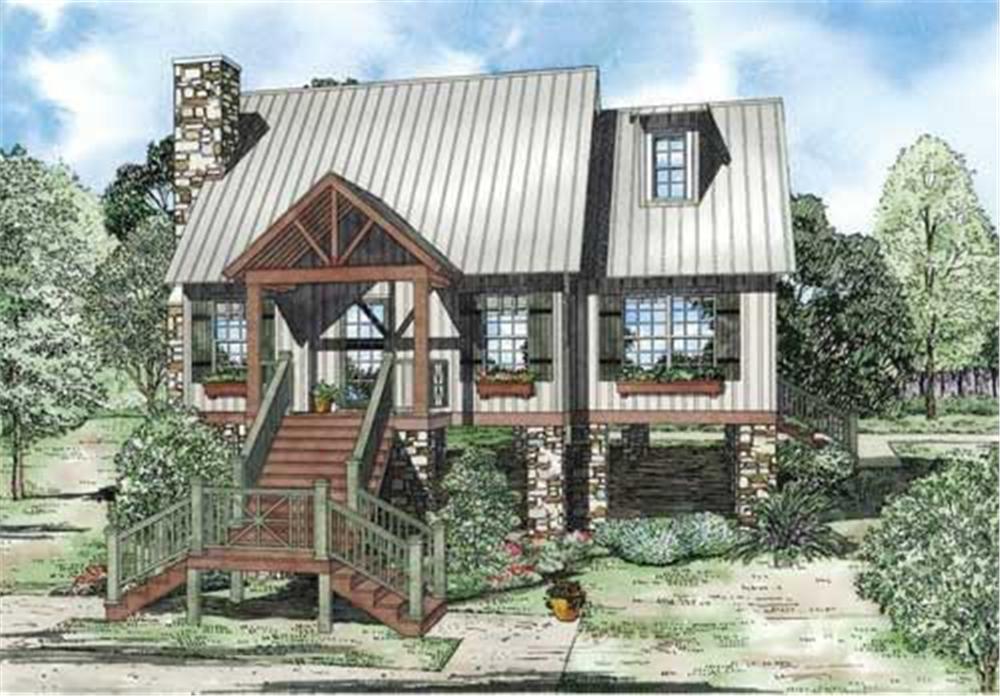 Front elevation of Country home (ThePlanCollection: House Plan #153-1911)