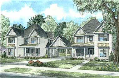 5-Bedroom, 3046 Sq Ft Multi-Unit House Plan - 153-1925 - Front Exterior