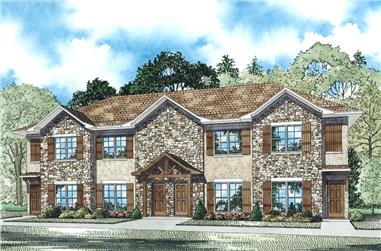 2-Bedroom, 1040 Sq Ft Multi-Unit House - Plan #153-1948 - Front Exterior