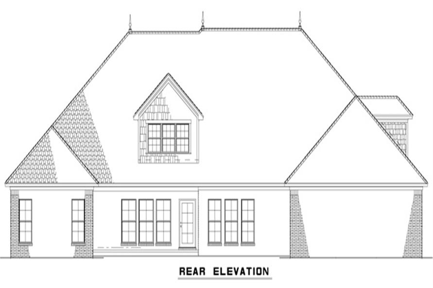 Home Plan Rear Elevation of this 4-Bedroom,3415 Sq Ft Plan -153-1988