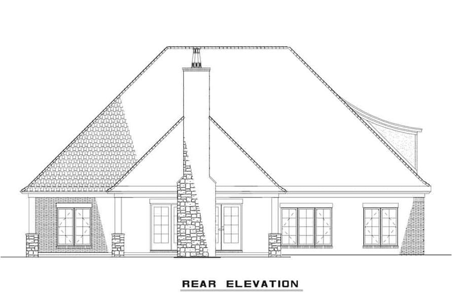 Home Plan Rear Elevation of this 4-Bedroom,3084 Sq Ft Plan -153-1990