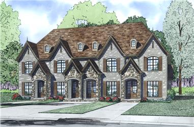 2-Bedroom, 1510 Sq Ft Multi-Unit House Plan - 153-1997 - Front Exterior