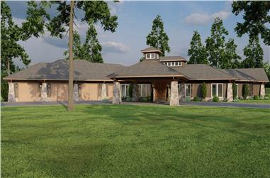 3-Bedroom, 4183 Sq Ft Contemporary House Plan - 153-2005 - Front Exterior