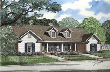 3-Bedroom, 1344 Sq Ft Multi-Unit House Plan - 153-2014 - Front Exterior