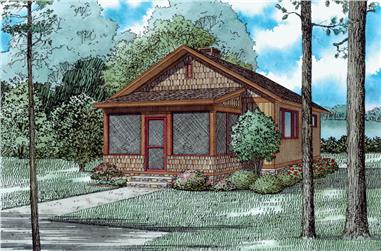 2-Bedroom, 691 Sq Ft Cottage House Plan - 153-2042 - Front Exterior