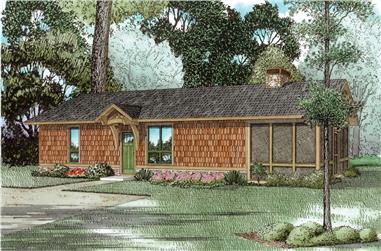 1-Bedroom, 828 Sq Ft Country House Plan - 153-2043 - Front Exterior