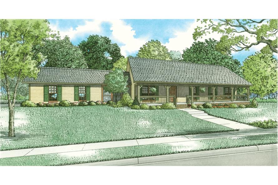 Front elevation of Country home (ThePlanCollection: House Plan #153-2054)
