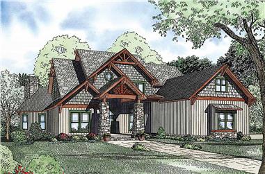4-Bedroom, 2883 Sq Ft Rustic House - Plan #153-2099 - Front Exterior
