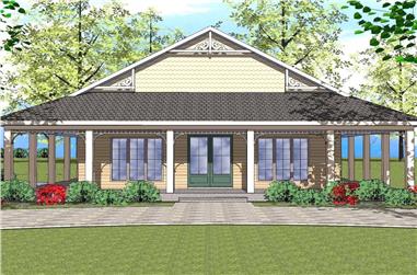 2-Bedroom, 1225 Sq Ft Southern House Plan - 155-1010 - Front Exterior