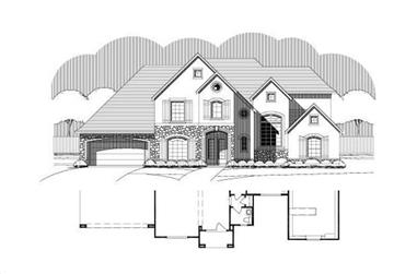 4-Bedroom, 4454 Sq Ft Country Home Plan - 156-1014 - Main Exterior