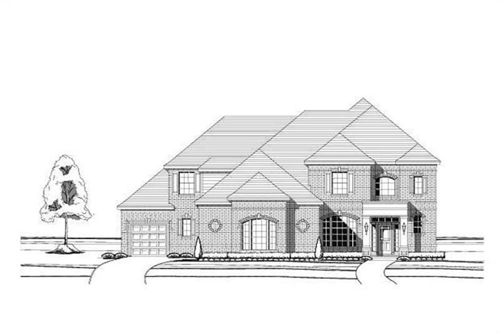 Front elevation of Luxury home (ThePlanCollection: House Plan #156-1019)