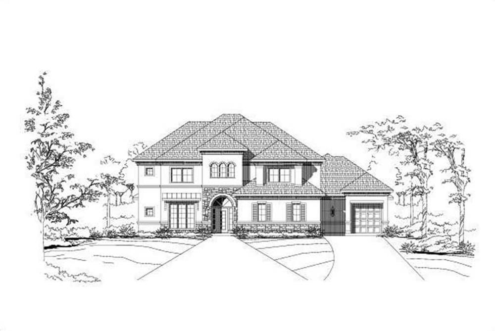Front elevation of Mediterranean home (ThePlanCollection: House Plan #156-1034)