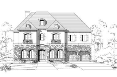 3-Bedroom, 4926 Sq Ft Country House Plan - 156-1050 - Front Exterior