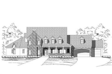 4-Bedroom, 5078 Sq Ft Country House Plan - 156-1053 - Front Exterior