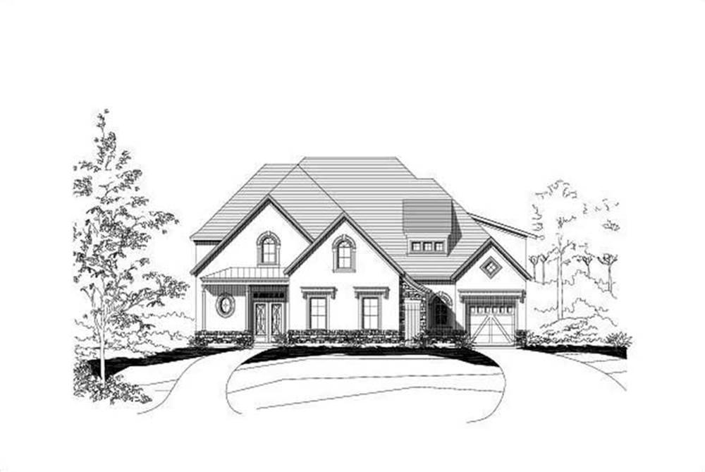 Front elevation of Farmhouse home (ThePlanCollection: House Plan #156-1055)