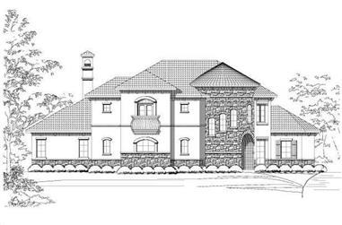 4-Bedroom, 3900 Sq Ft Spanish House Plan - 156-1085 - Front Exterior