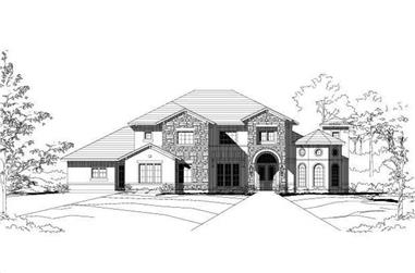 5-Bedroom, 4716 Sq Ft Tuscan House Plan - 156-1102 - Front Exterior