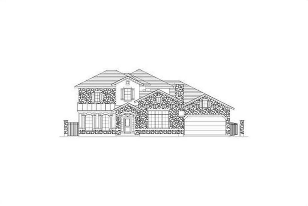 Front elevation of Tuscan home (ThePlanCollection: House Plan #156-1128)