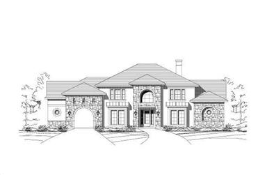 4-Bedroom, 4432 Sq Ft Tuscan House Plan - 156-1139 - Front Exterior