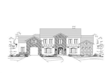 4-Bedroom, 4432 Sq Ft Tuscan House Plan - 156-1140 - Front Exterior