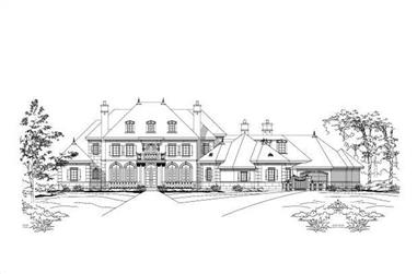 4-Bedroom, 7492 Sq Ft French House Plan - 156-1142 - Front Exterior