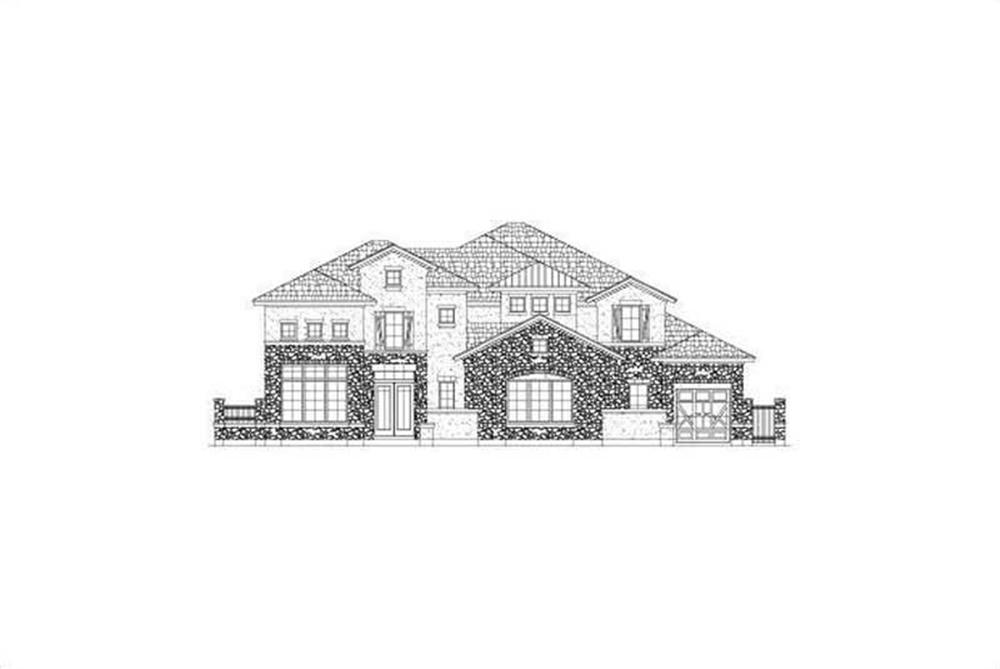 Front elevation of Tuscan home (ThePlanCollection: House Plan #156-1148)