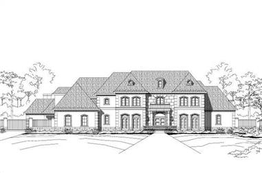 4-Bedroom, 6834 Sq Ft French House Plan - 156-1168 - Front Exterior