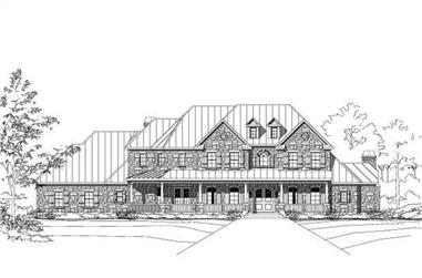 5-Bedroom, 5535 Sq Ft Country House Plan - 156-1170 - Front Exterior