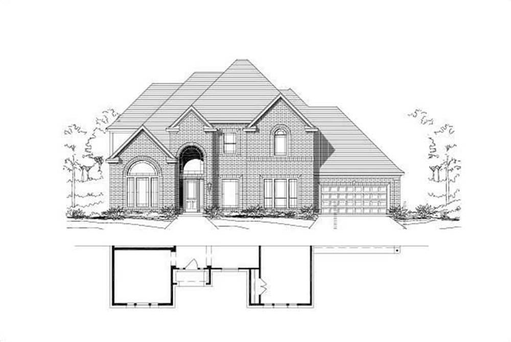 Front elevation of Luxury home (ThePlanCollection: House Plan #156-1197)