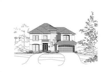 4-Bedroom, 4007 Sq Ft Mediterranean House Plan - 156-1216 - Front Exterior