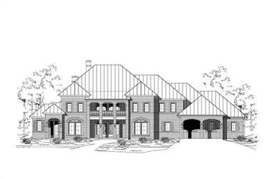 5-Bedroom, 6130 Sq Ft Luxury House Plan - 156-1217 - Front Exterior