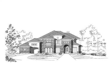 5-Bedroom, 4540 Sq Ft Spanish House Plan - 156-1225 - Front Exterior