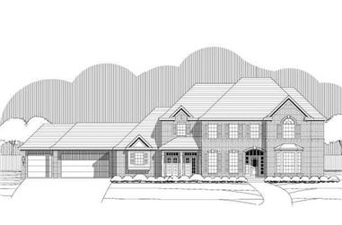 5-Bedroom, 5318 Sq Ft Luxury House Plan - 156-1228 - Front Exterior