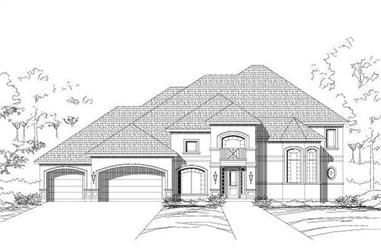 5-Bedroom, 4441 Sq Ft Luxury House Plan - 156-1262 - Front Exterior
