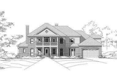 4-Bedroom, 4448 Sq Ft Colonial House Plan - 156-1264 - Front Exterior