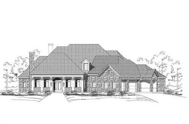4-Bedroom, 4697 Sq Ft Country House Plan - 156-1275 - Front Exterior