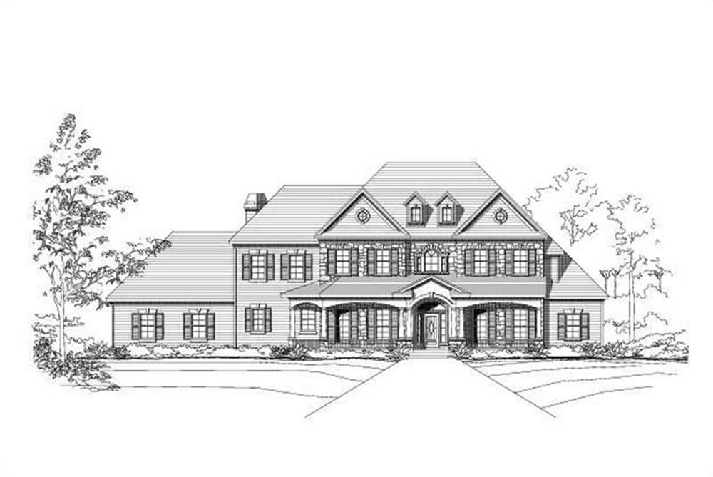 Front elevation of Luxury home (ThePlanCollection: House Plan #156-1277)